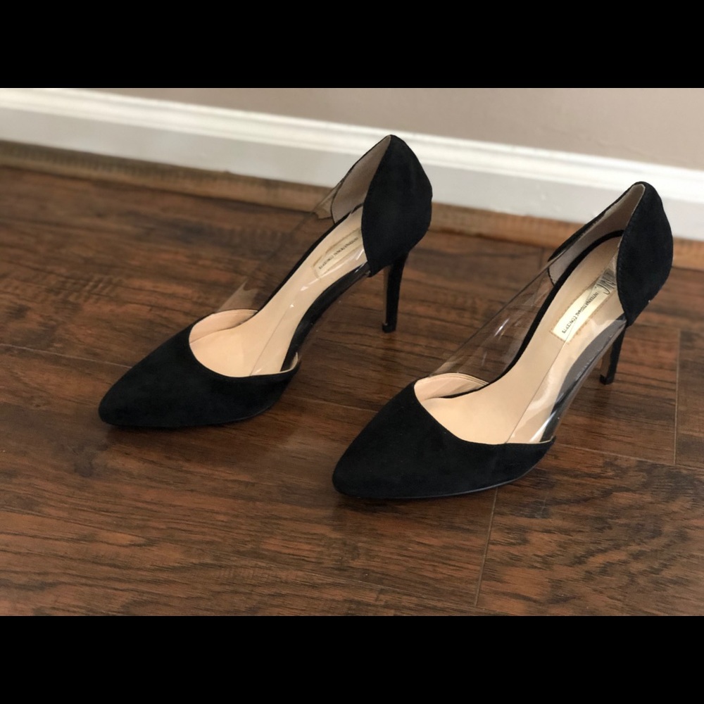 INC black/clear high heels